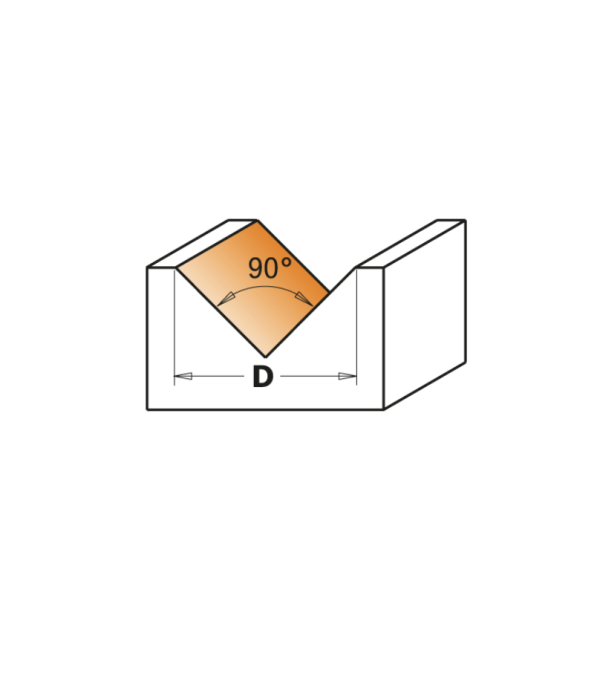 FRESA ROUTER PUNTA V 90° D=6X8 T=6 - Imagen 3