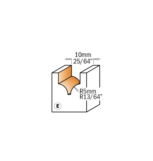 FRESA ROUTER CENTRO HM D19 I=11 T1/4 R6.4 - Imagen 3