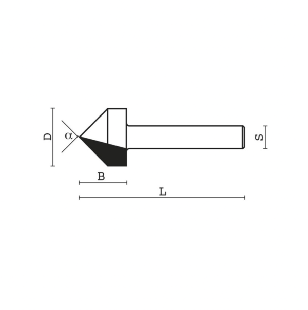 FRESA ROUTER PERF V S=1/4 (6.35) D=5/8 (16) B=13MM L=45MM Z=2 - Imagen 2
