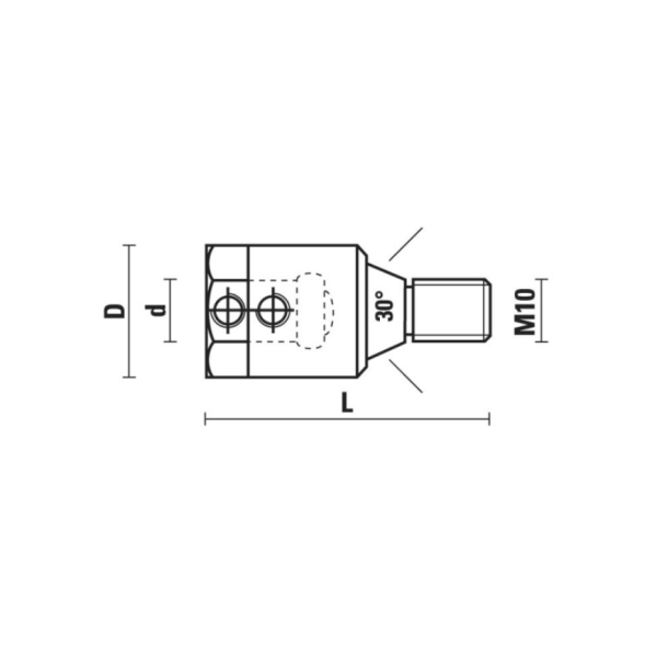 MANDRIL CONICO DX S=M10X46 F=10 - Imagen 2