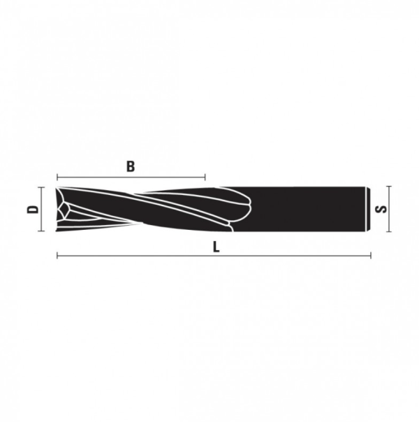 FRESA HELIC POS DX HW D6X27 Z=2 TERM - Imagen 2